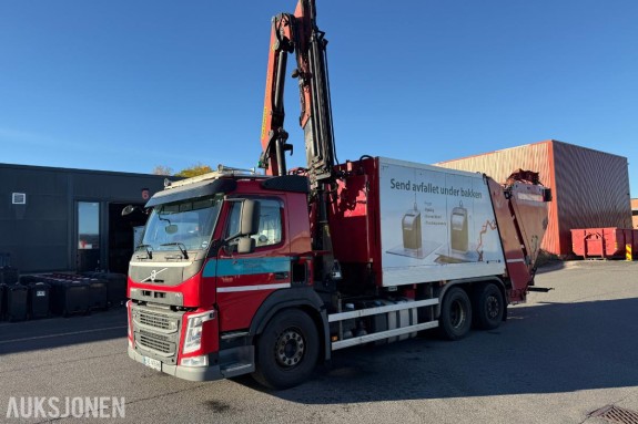 2014 VOLVO FM 420 EURO 6 – KRANBIL/RENOVASJONSBIL MED PALFINGER PK14002-EHC KRAN – SERVICEHISTORIKK – EURO 6