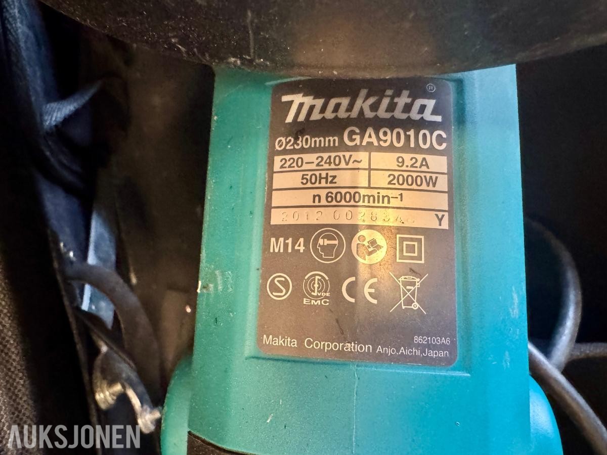 2012 Makita GA9010C vinkelsliper 230 mm 2000 W med koffert