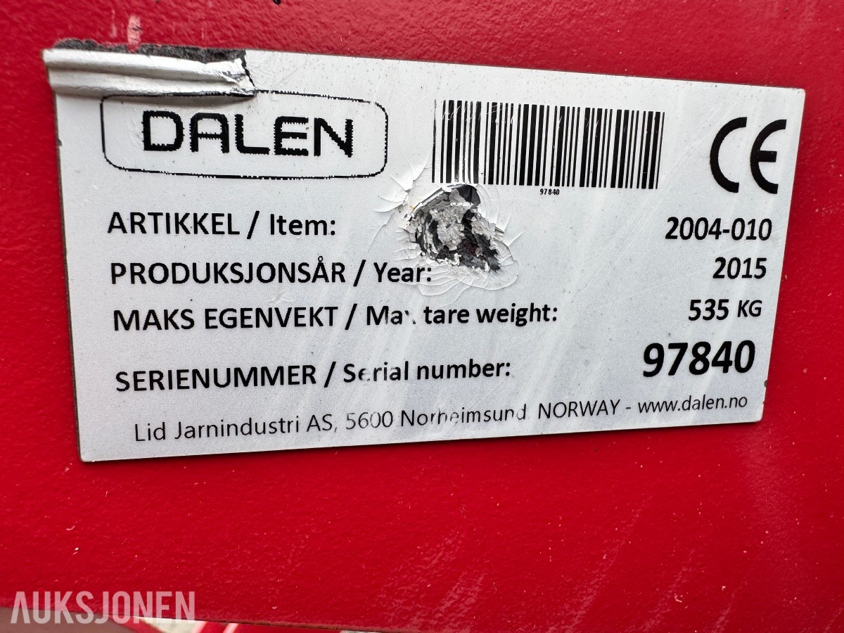 2015 Dalen 2004-010 snøfreser med hydraulisk sving og tut
