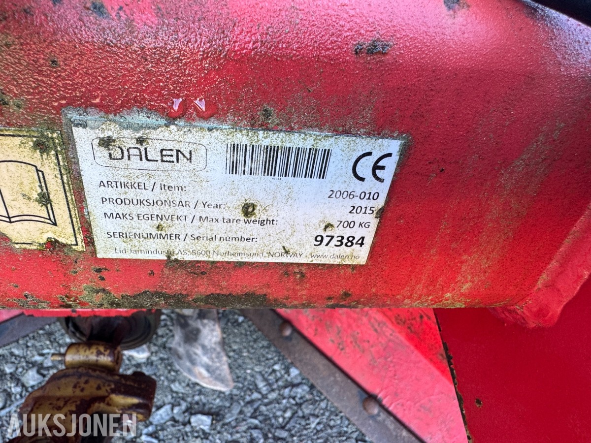 2015 Dalen 2006-010 Snøfres – hydraulisk utkaster, kraftoverføringsdrift