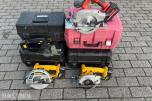 4 stk. batteridrevne sirkelsager -  DeWalt, Milwaukee og Panasonic brukt/utestet