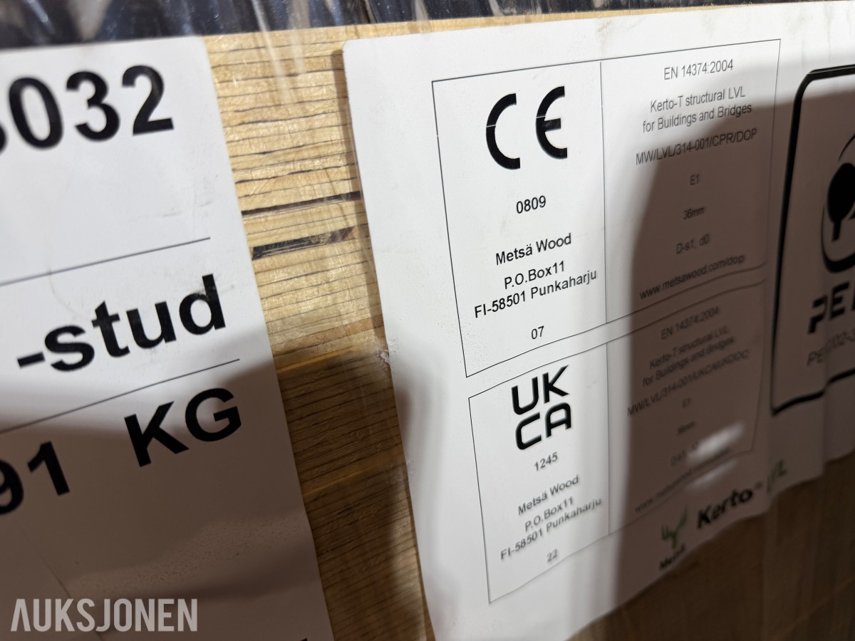 2025 Metsä Wood Kerto LVL T-stud / KET_36 bjelker