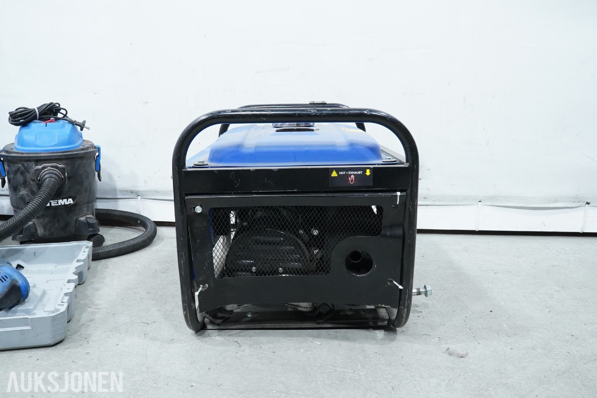 Verksted parti med generator, kompressor, støvsugere og elektroverktøy