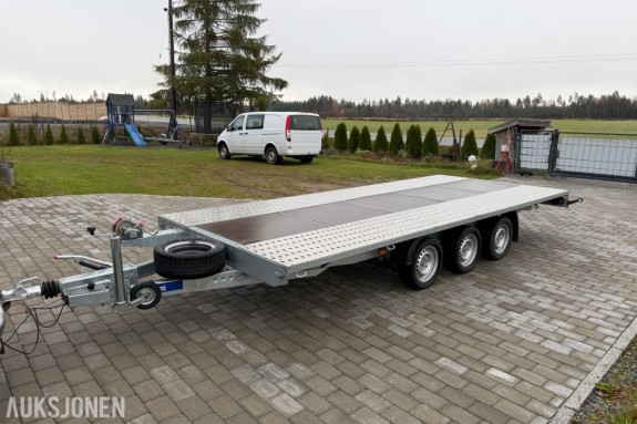 NY 2026 Blyss biltransporthenger 3500 kg, 3-akslet, 6 Støtdempere, 2660 kg nyttelast, vinsj og kjøreramper