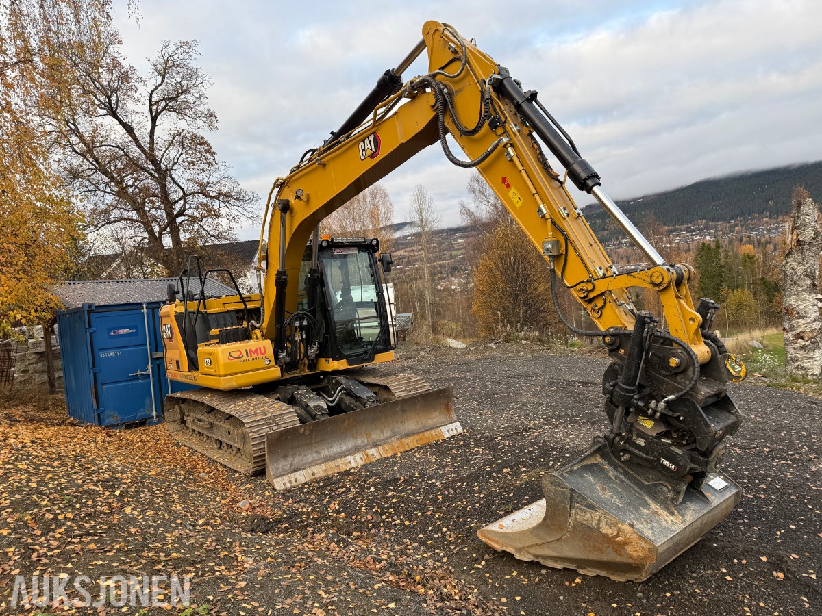 2022 Cat 313 Gravemaskin m/skjær-Cat tiltrotator og sentralsmøring