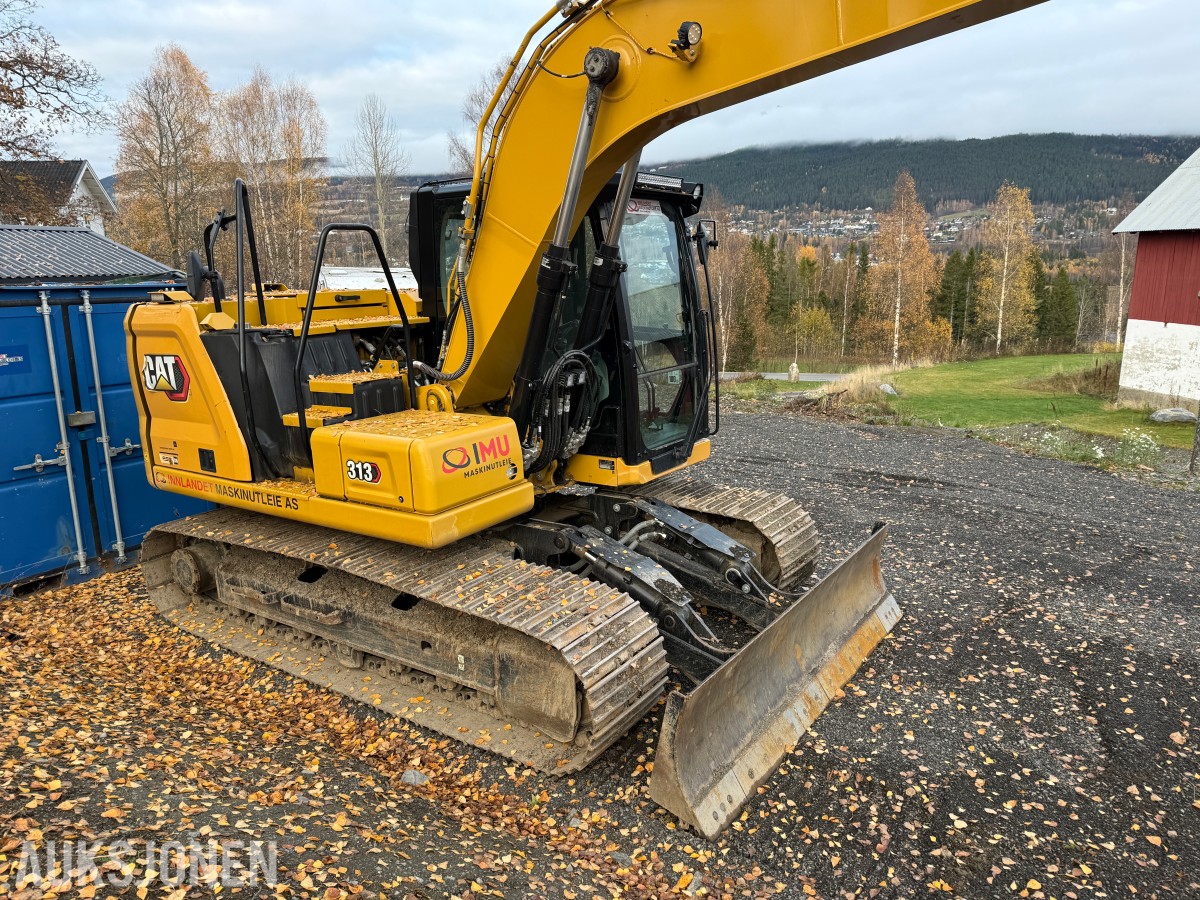 2022 Cat 313 Gravemaskin m/skjær-Cat tiltrotator og sentralsmøring