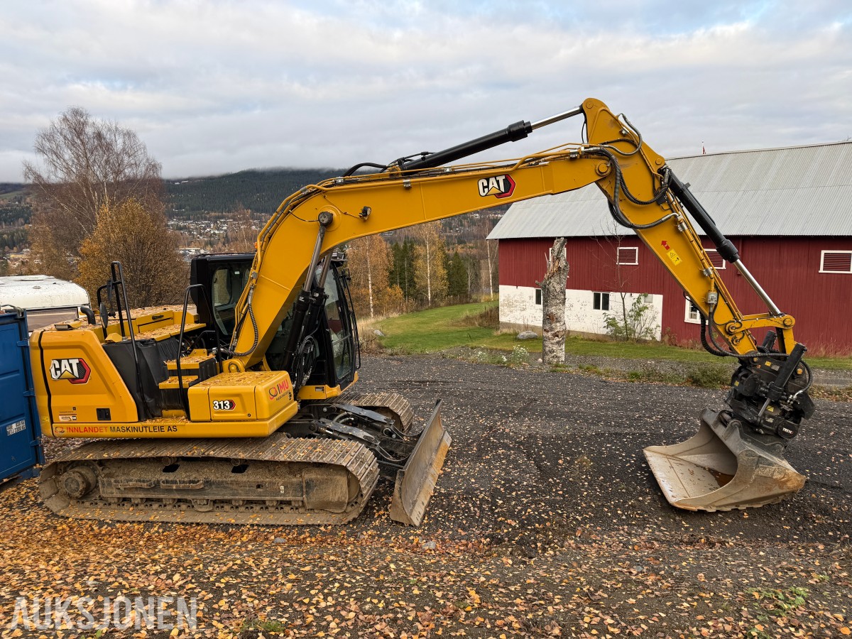 2022 Cat 313 Gravemaskin m/skjær-Cat tiltrotator og sentralsmøring