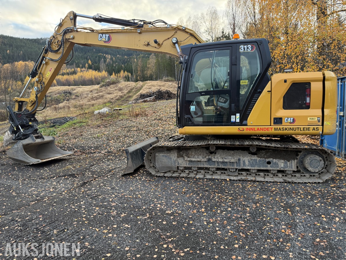 2022 Cat 313 Gravemaskin m/skjær-Cat tiltrotator og sentralsmøring