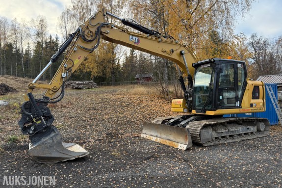 2022 Cat 313 Gravemaskin m/skjær-Cat tiltrotator og sentralsmøring