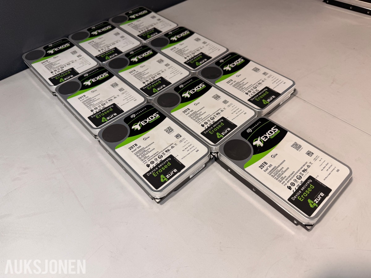 10 stk Seagate Exos X20 20TB SAS harddisker
