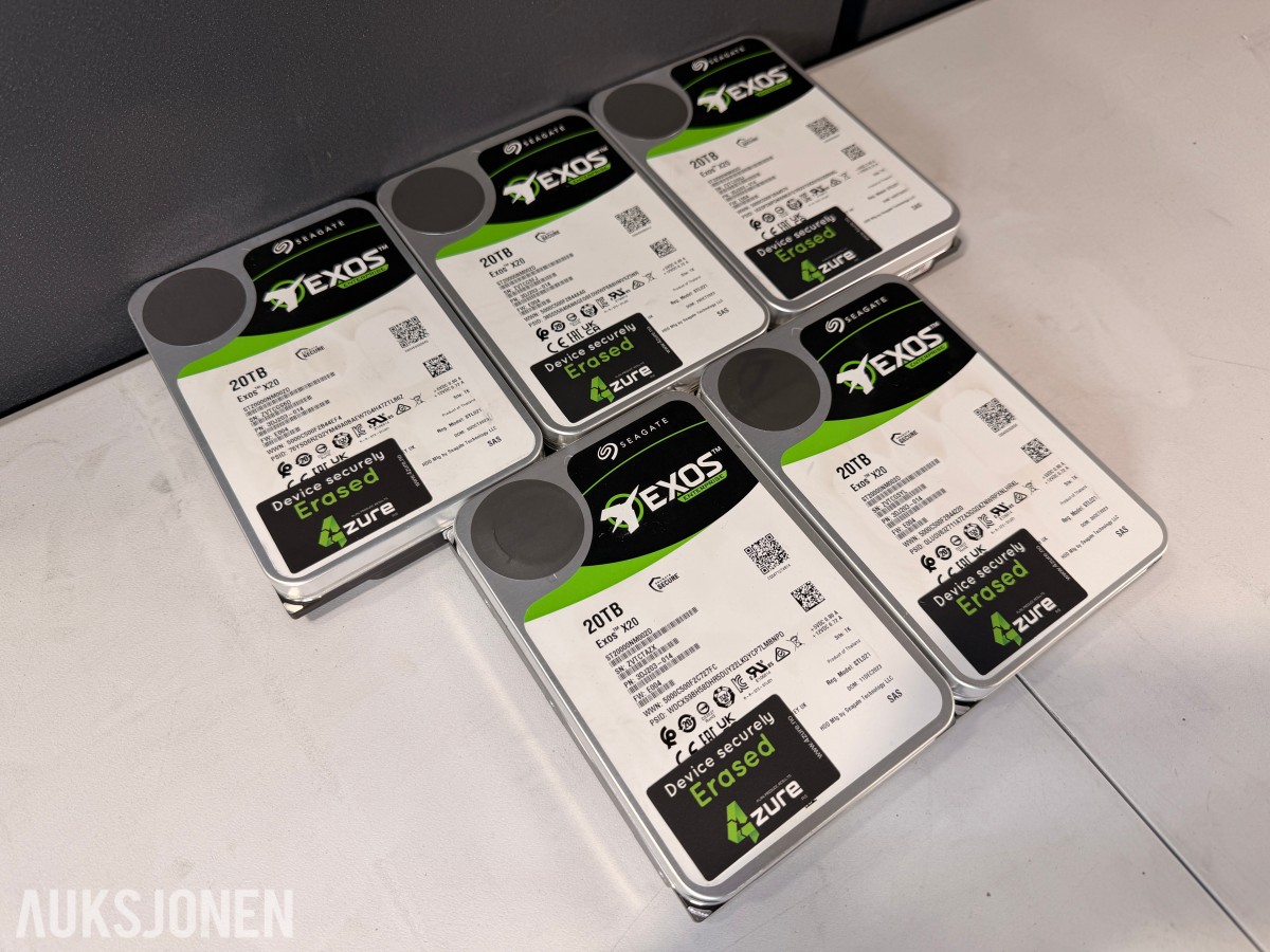 5 stk Seagate Exos X20 20TB SAS harddisker