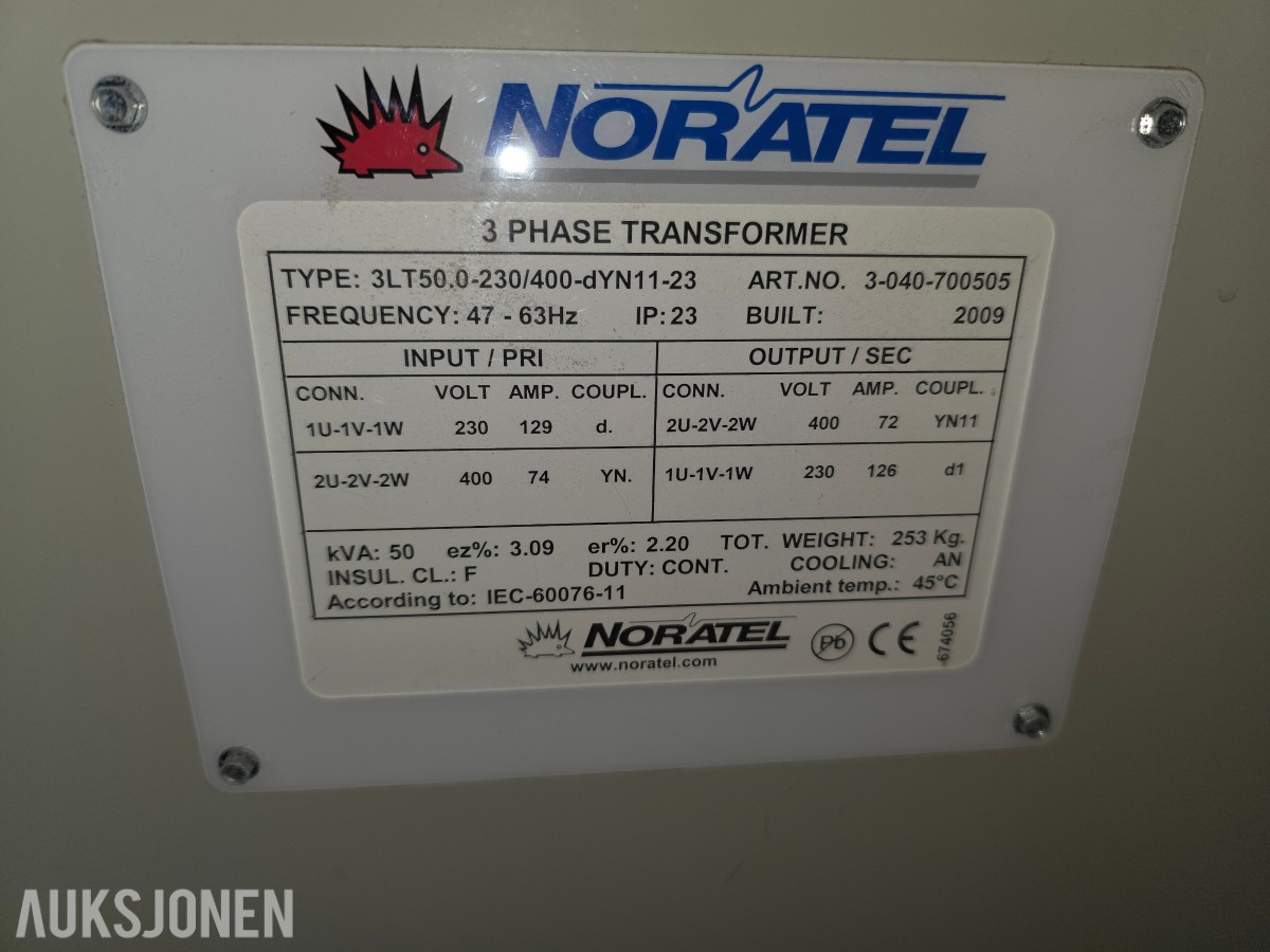2009 Noratel transformator 3LT50.0-230/400dYN11-23