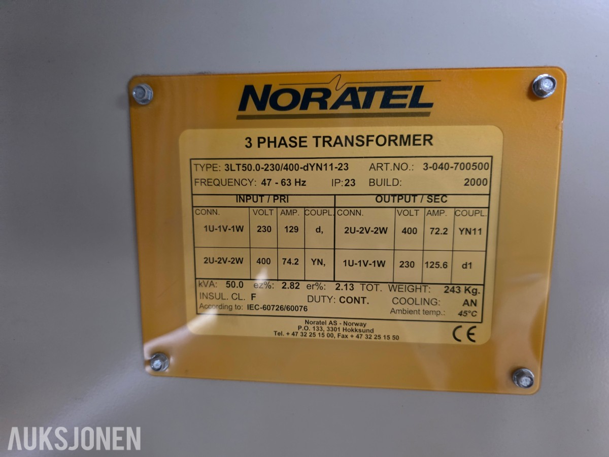 2000 Noratel transformator 3LT50.0-230/400dYN11-23