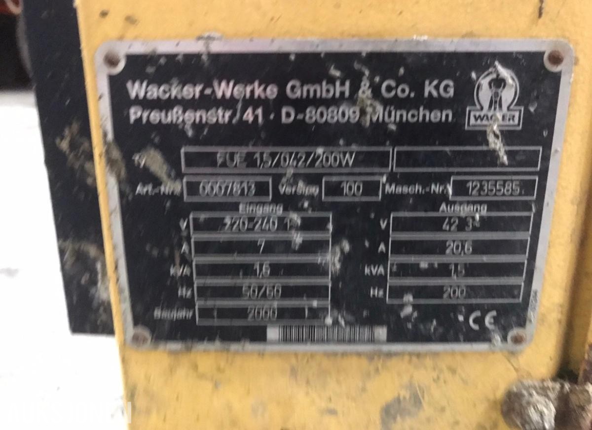 2017 Wacker Neuson Omformer+veggvibrator