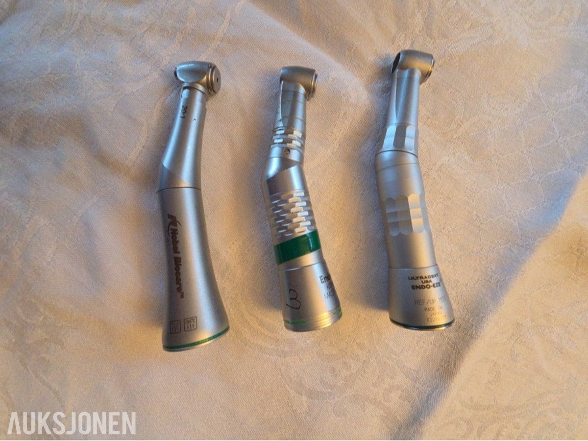 3 stk dentale vinkelstykker – W&H, Kerr/SybronEndo og Ultradent Endo-Eze