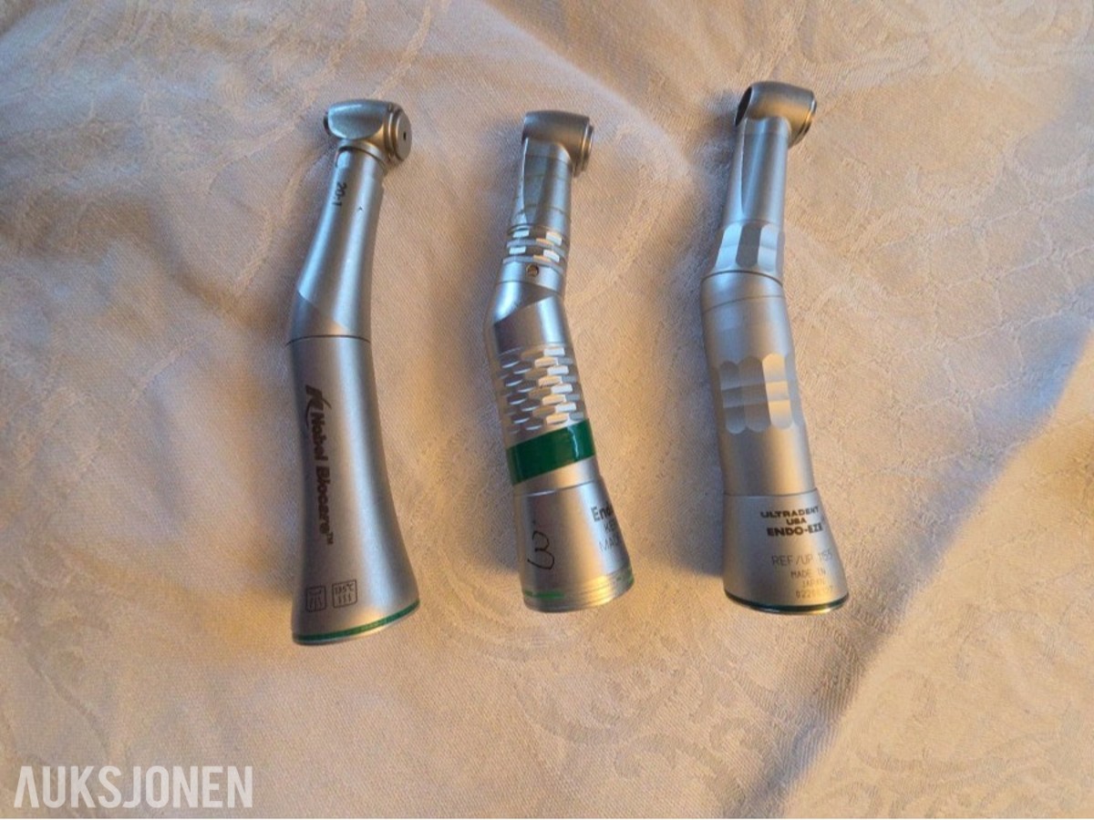 3 stk dentale vinkelstykker – W&H, Kerr/SybronEndo og Ultradent Endo-Eze