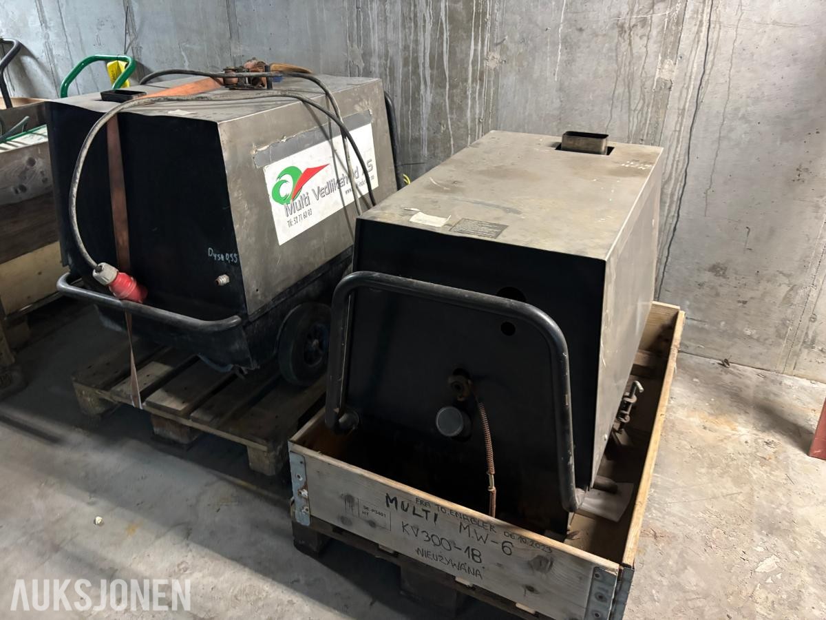 2 stk. varmtvannsvaskere / steamere,  3x400V 32A, lanse med turbodyse