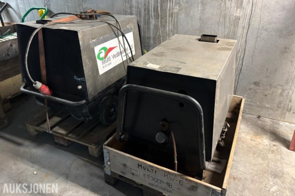 2 stk. varmtvannsvaskere / steamere, 3x400V 32A, lanse med turbodyse
