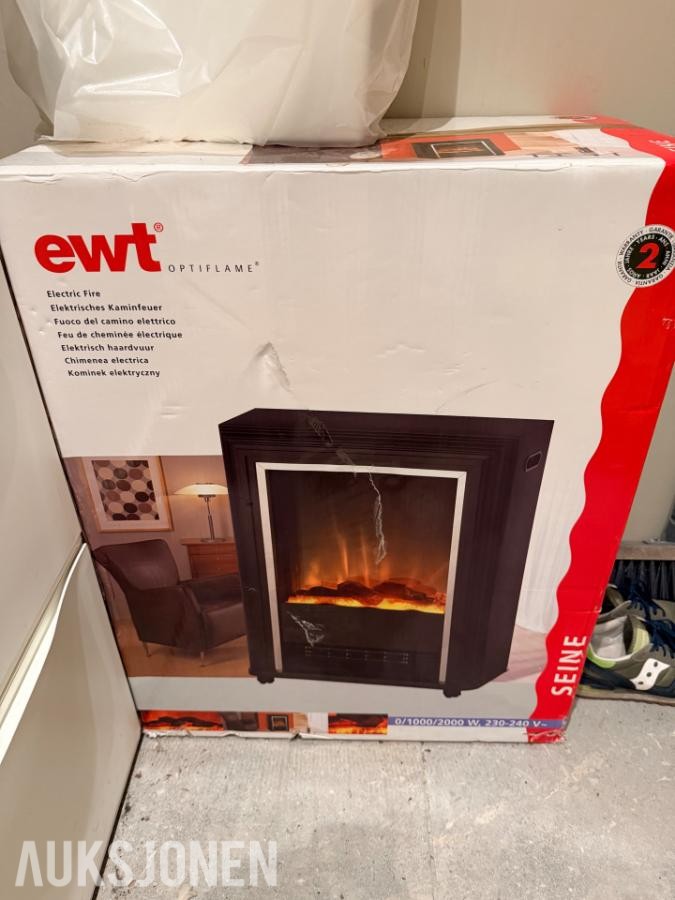 2017 EWT Seine elektrisk peisovn svart (I original eske)
