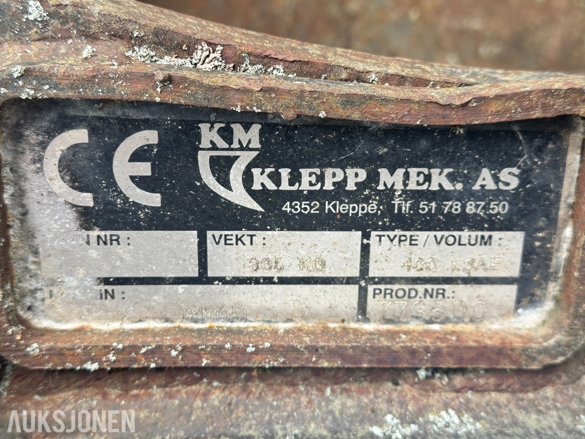 S50 Dyrkeskuffe, Klepp Mek. 400 l