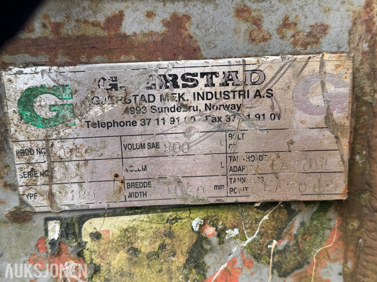 Gjerstad S70 graveskuffe, 900 L, 1040 mm