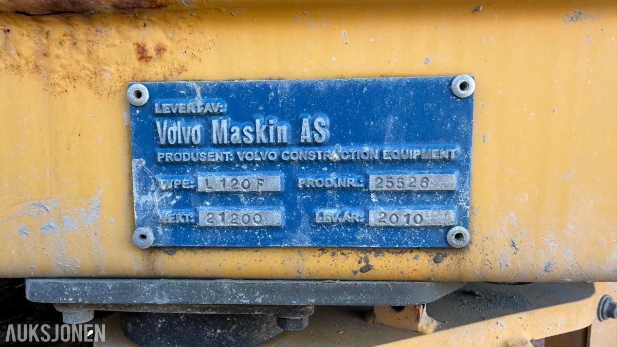 2010 Volvo 120F hjullaster 15515t m/ vekt