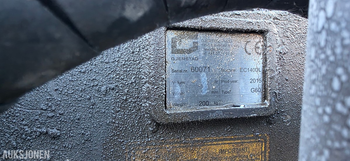 2015 Volvo ECR145DL Jernbane Maskin – 4 586 timer