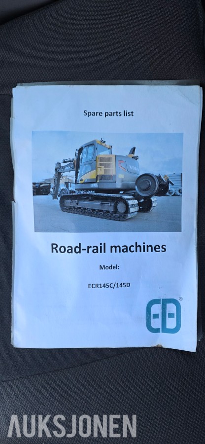 2015 Volvo ECR145DL Jernbane Maskin – 4 586 timer