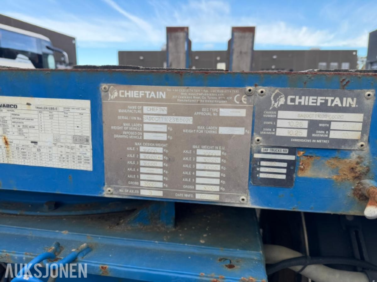 2012 Chieftain Maskinhenger 30 000 kg, 23 775 kg nyttelast