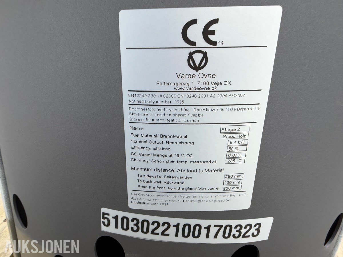 Varde Shape 2 vedovn – 5,4 kW – defekt/skadet