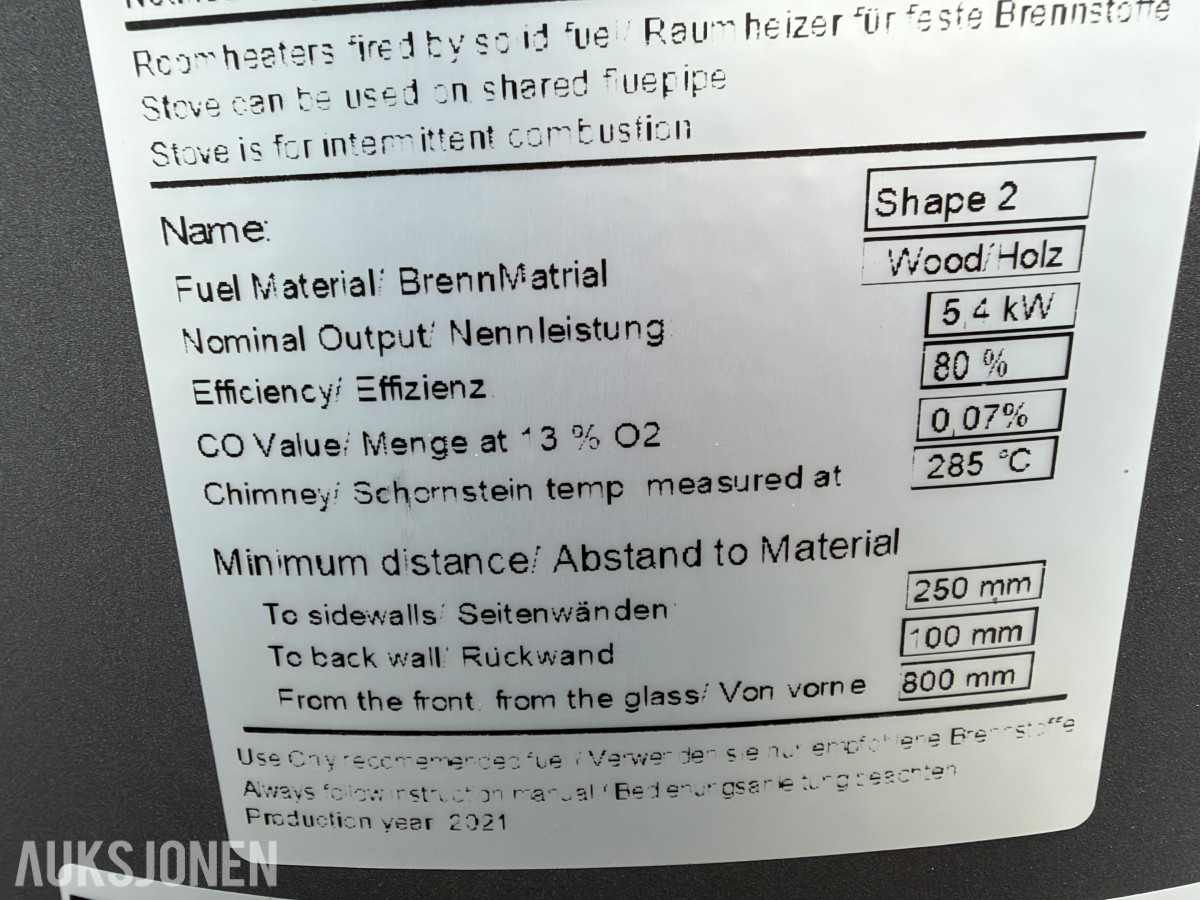 Varde Shape 2 vedovn – 5,4 kW – defekt/skadet