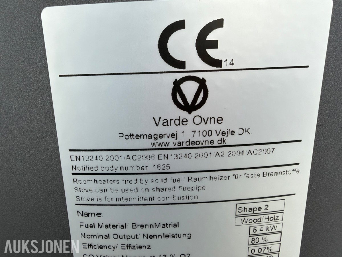 Varde Shape 2 vedovn – 5,4 kW – defekt/skadet