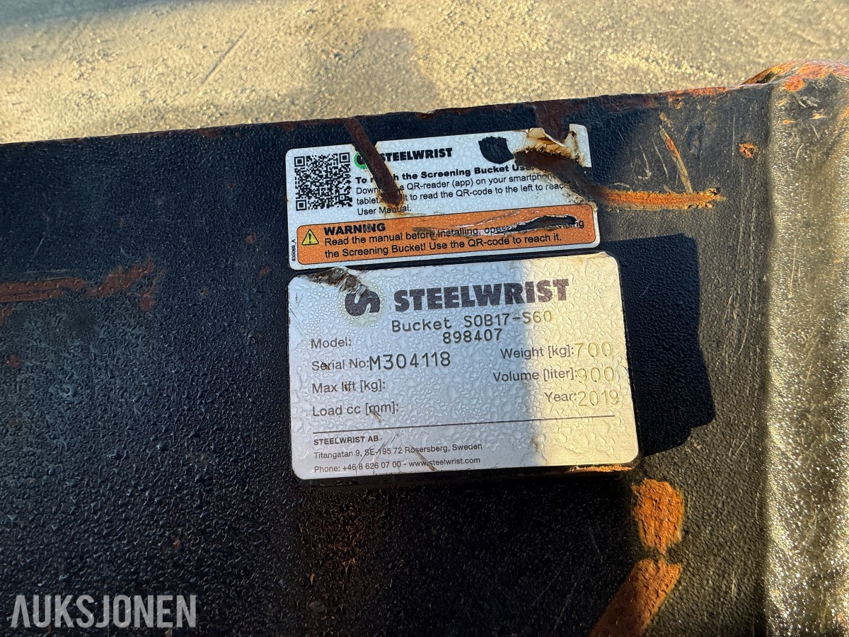 2019 Steelwrist dyrke/solleskuffe 900L S60