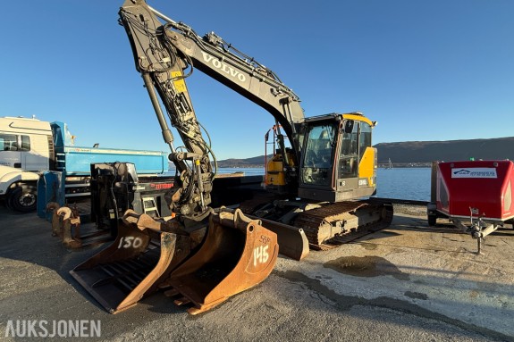 2020 Volvo ECR145EL Gravemaskin Stage V - DigAssist - Rotortilt - 3 Skuffer - Hammer - 4655T