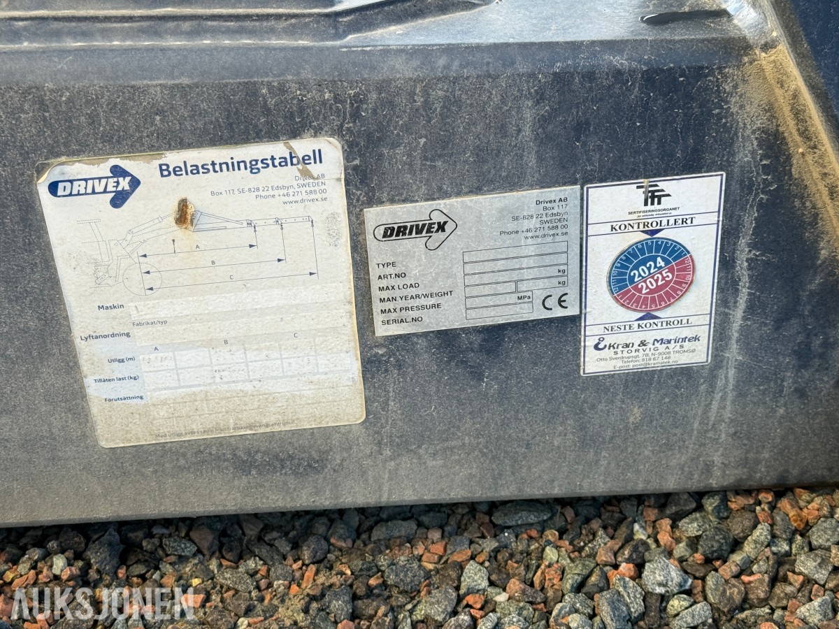 2018 Drivex KRH500 Hydraulisk kranarm - BM Feste