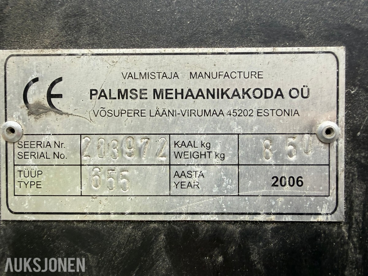 2006 Palmse 665 Tømmerhenger , kasse, tipp, vinsj