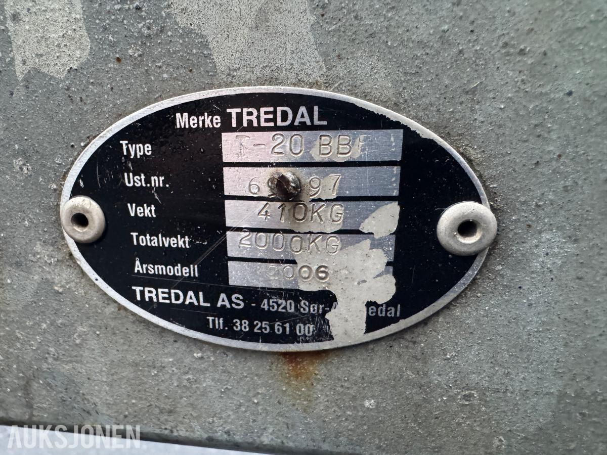 2006 Tredal T-20-BBF henger