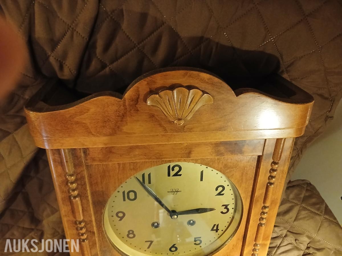 Flott antikk Westerstrand veggur / pendelur Art deco