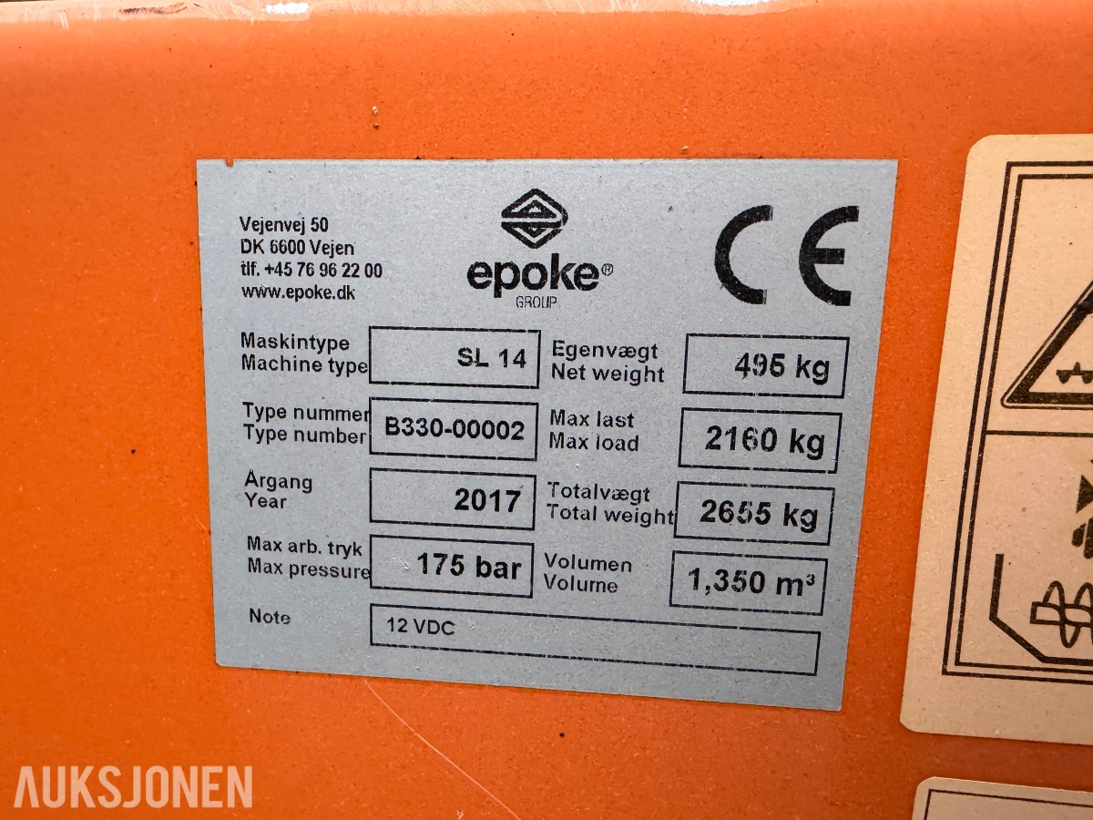 2017 Epoke Snowline SL14 selvlastende strøkasse