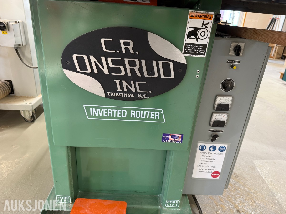 1993 C.R. Onsrud 36210 Inverted Router / Industriell invertert pinnefres