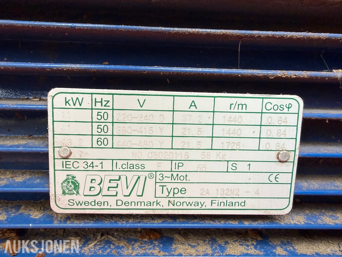 2007 Dalen 2054-KHS vedmaskin - transportband - trefasemotor BEVI