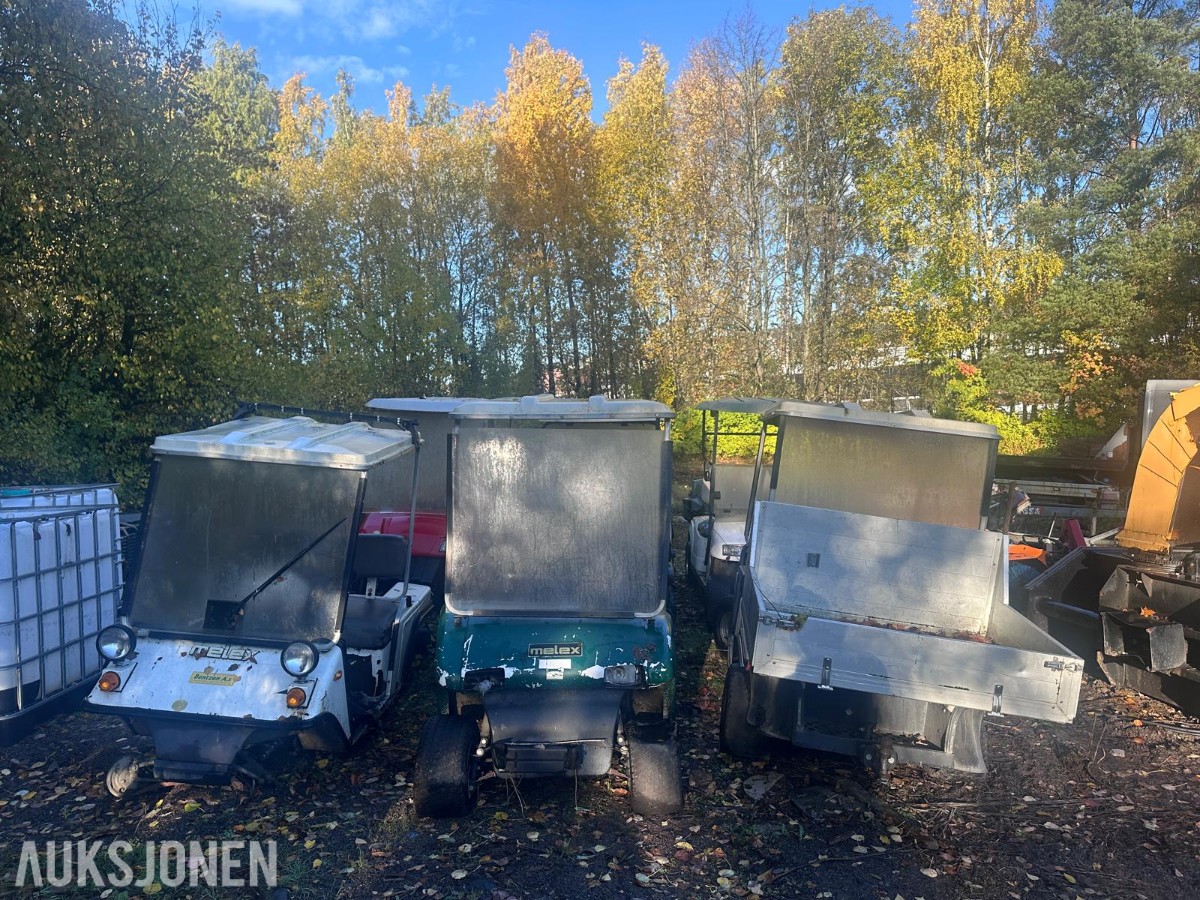 Flere Melex golfbiler/arbeidsvogner – selges samlet som reparasjonsobjekter