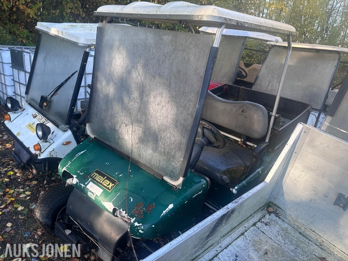 Flere Melex golfbiler/arbeidsvogner – selges samlet som reparasjonsobjekter