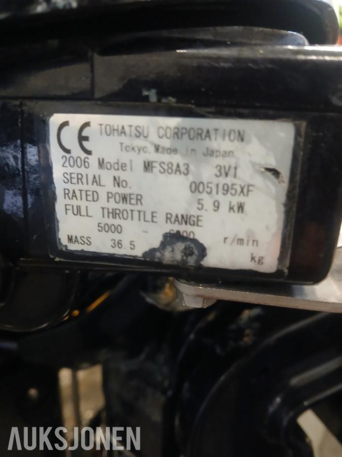 2006 Tohatsu four Stroke 8 hk el start