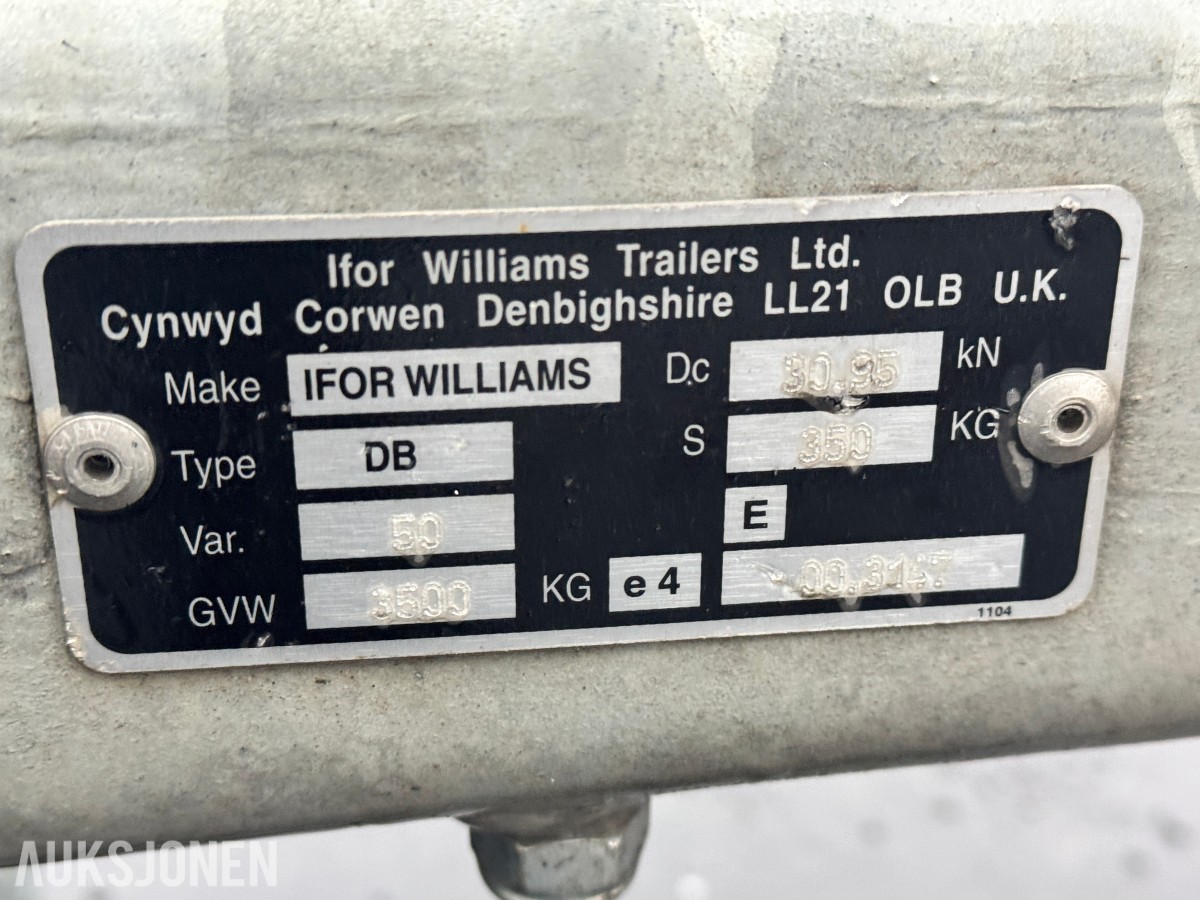 2022 Ifor Williams BV126G Skaphenger - 2390kg nyttelast 
