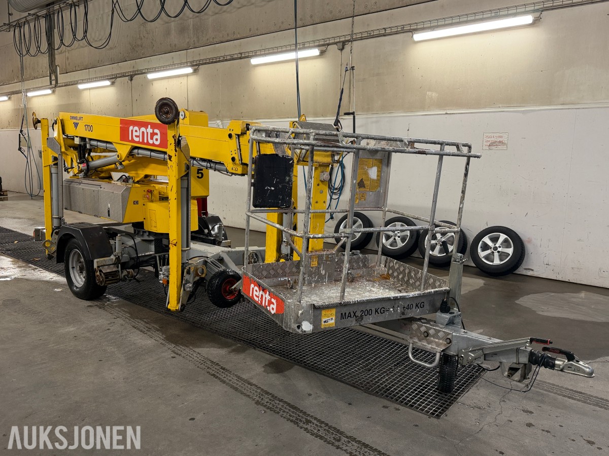 2018 Omme 1700EX tilhengerlift med 17 meter arbeidshøyde