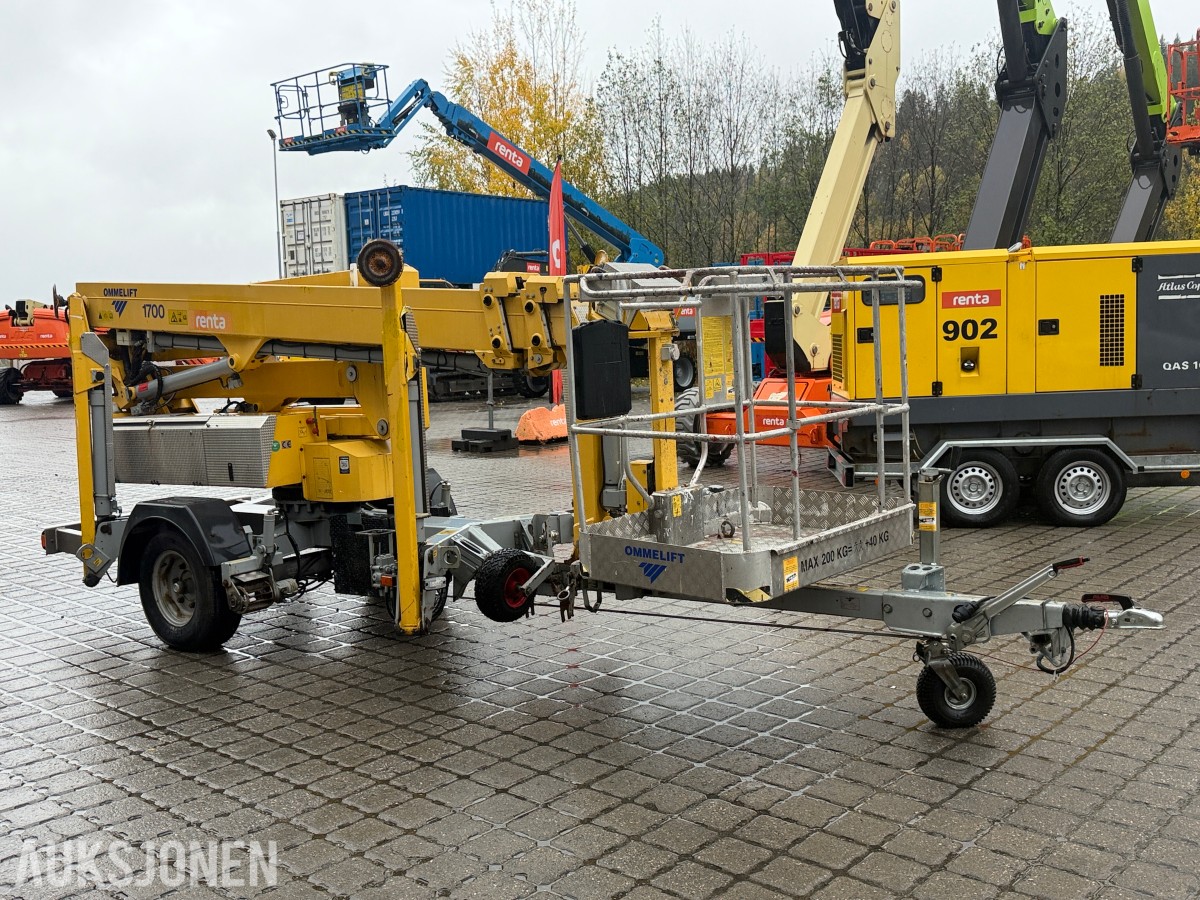 2018 Omme 1700EX tilhengerlift med 17 meter arbeidshøyde