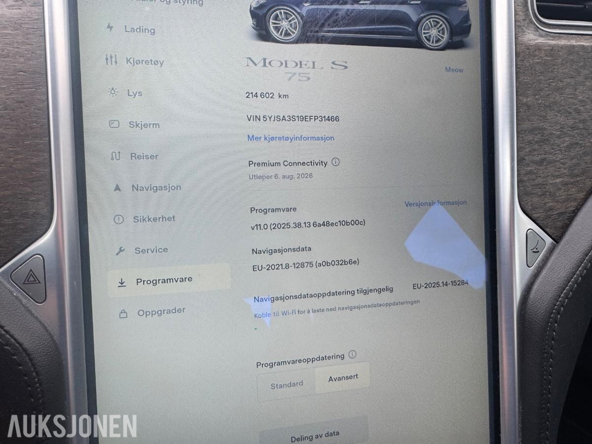 2014 Tesla Model S, 75, 7-SETER,VIKING TAKST, 215000km