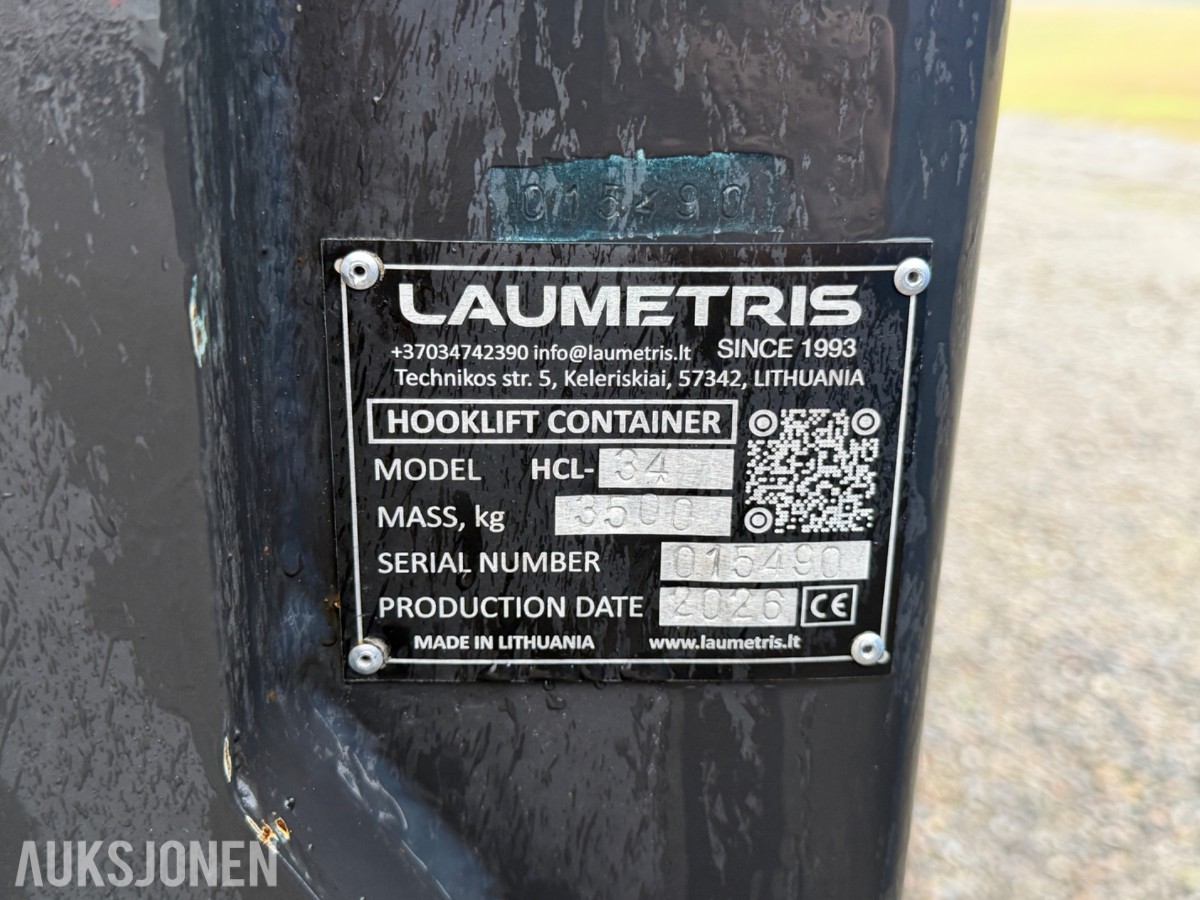 2026 Laumetris HCL-34 Kornkasse/krokcontainer med kapell, 35 m3