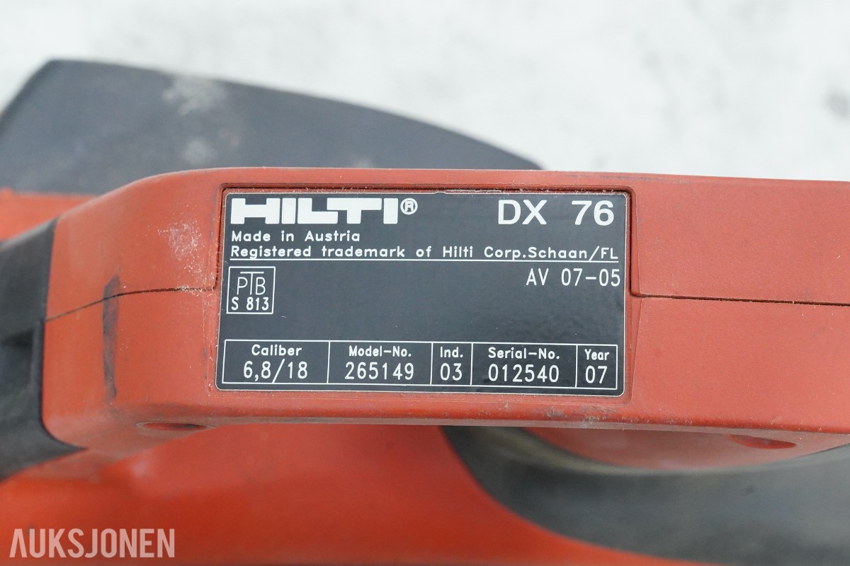 Parti Hilti verktøy med DX 76, SB 4-22, SD 2500